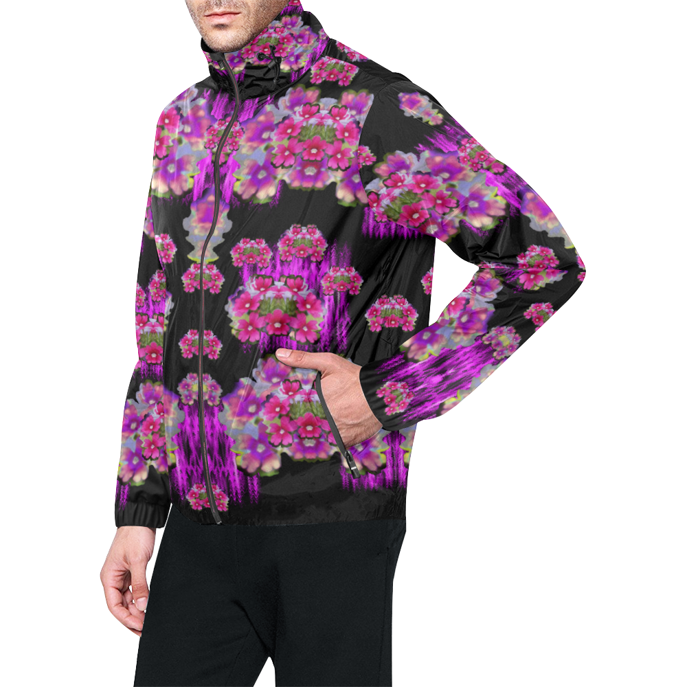 Happy Merry fantasy flowers Unisex All Over Print Windbreaker (Model H23)