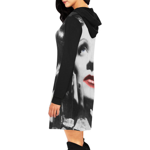 MARLENE All Over Print Hoodie Mini Dress (Model H27)