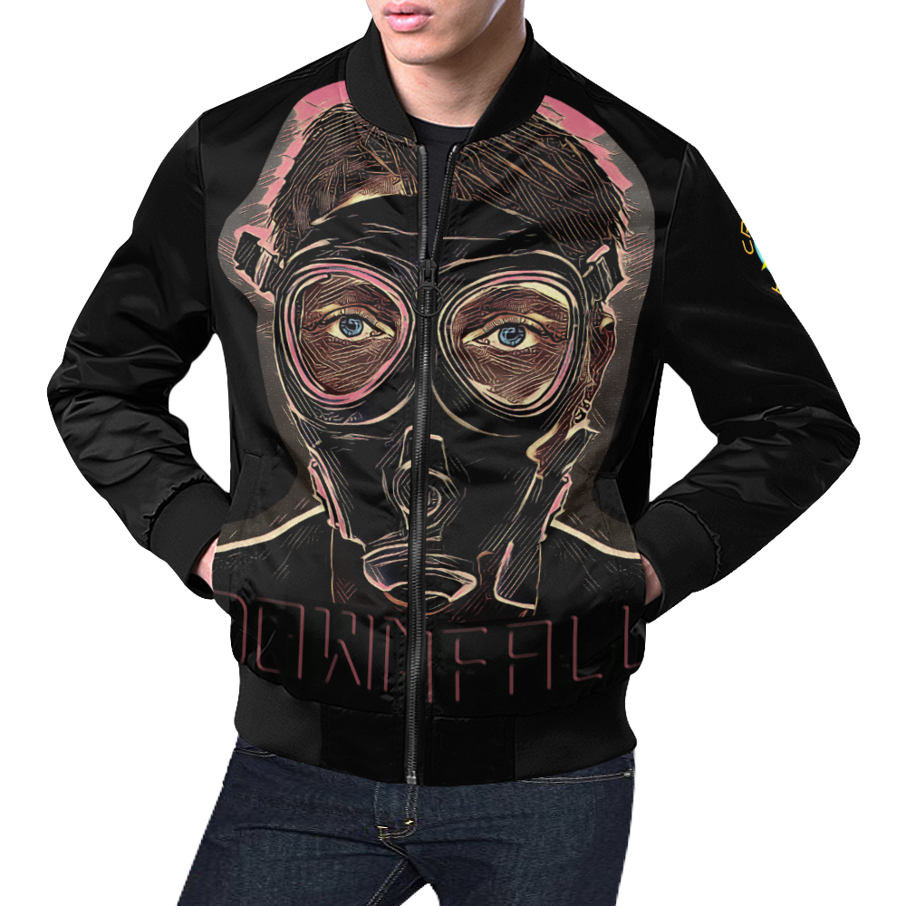 MASK INFERNO DOWNFALL All Over Print Bomber Jacket for Men (Model H19)