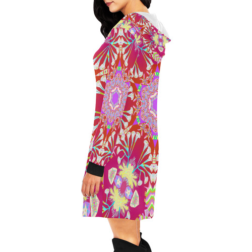 Coral mania All Over Print Hoodie Mini Dress (Model H27)