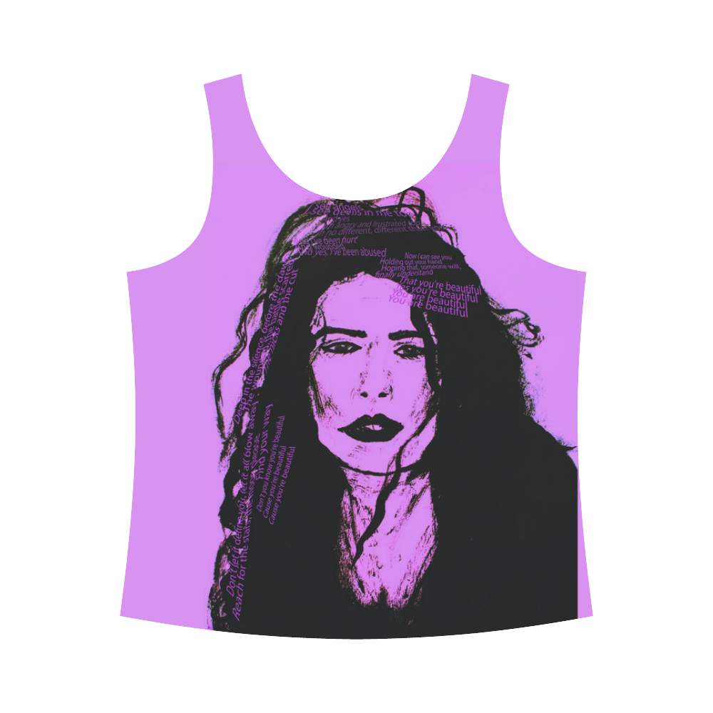 pink All Over Print Tank Top for Women (Model T43)