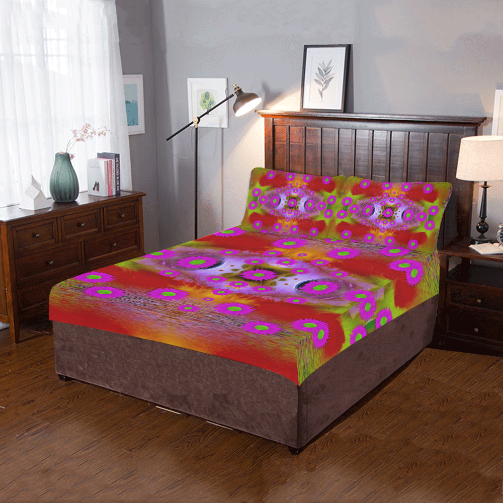 Shimmering pond with lotus bloom 3-Piece Bedding Set