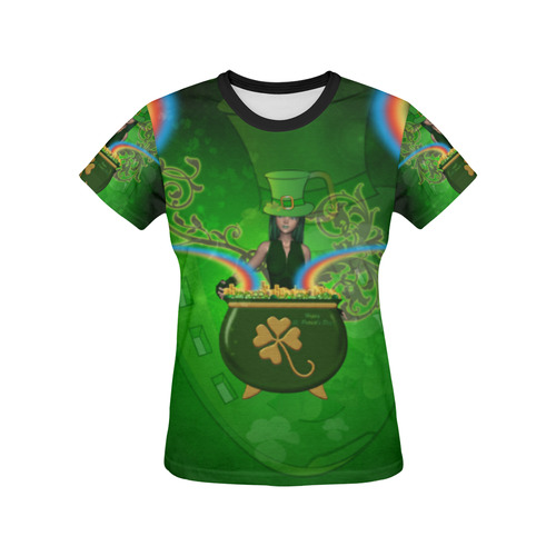 Happy St. Patrick's day All Over Print T-shirt for Women/Large Size (USA Size) (Model T40)