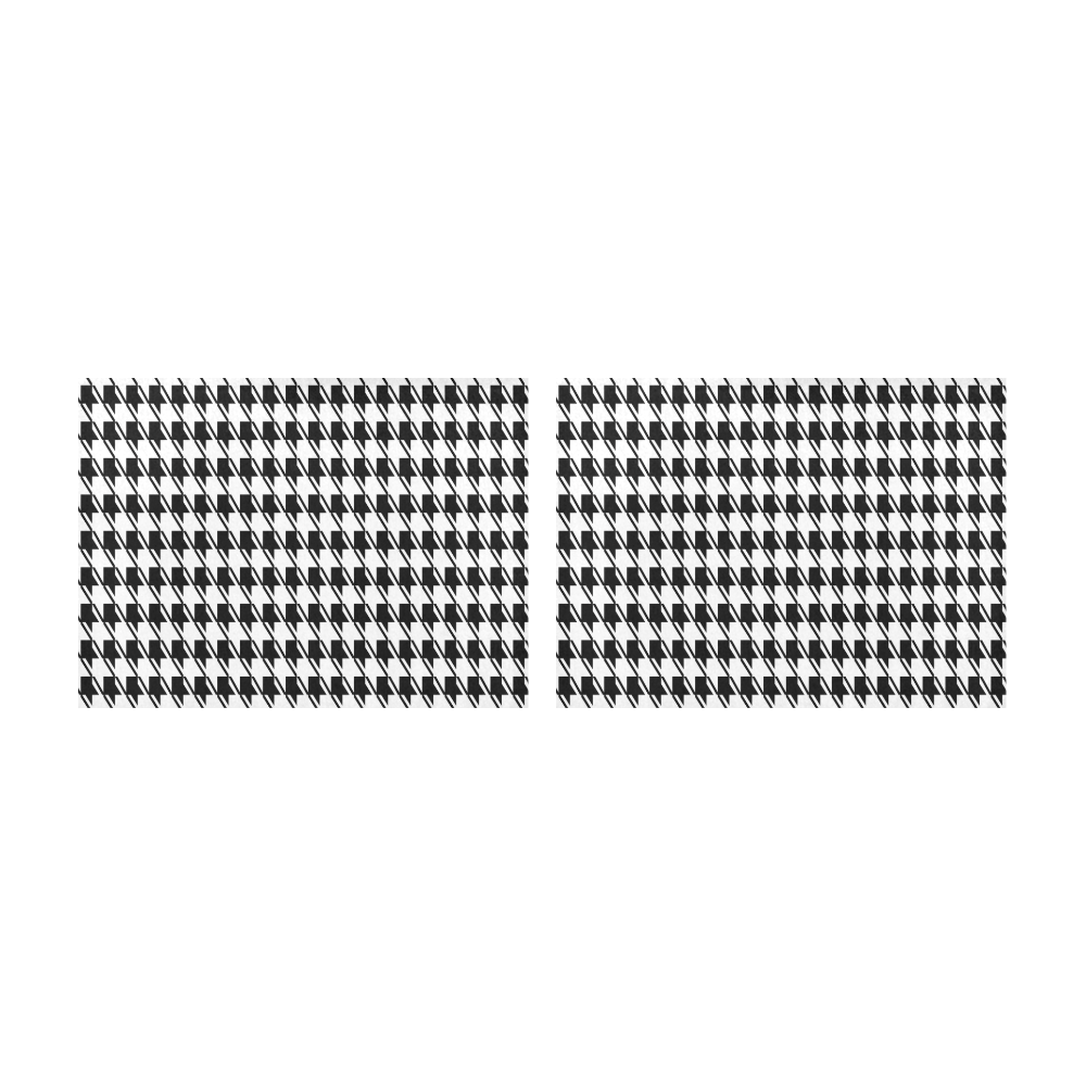 Black White Houndstooth Placemat 14’’ x 19’’ (Set of 2)