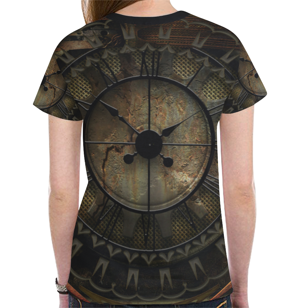Steampunk, clockswork New All Over Print T-shirt for Women (Model T45)
