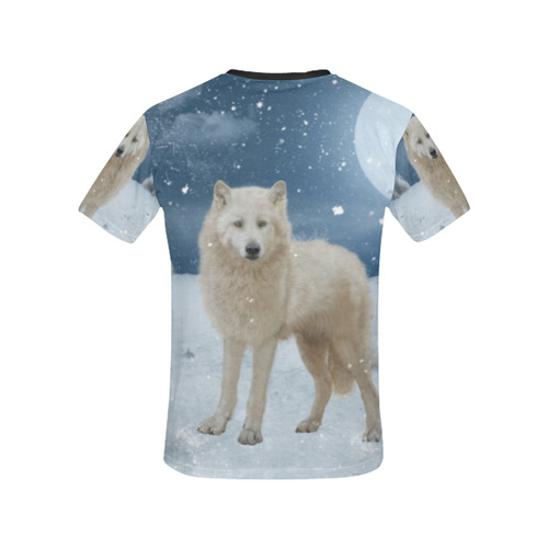 Awesome arctic wolf All Over Print T-shirt for Women/Large Size (USA Size) (Model T40)