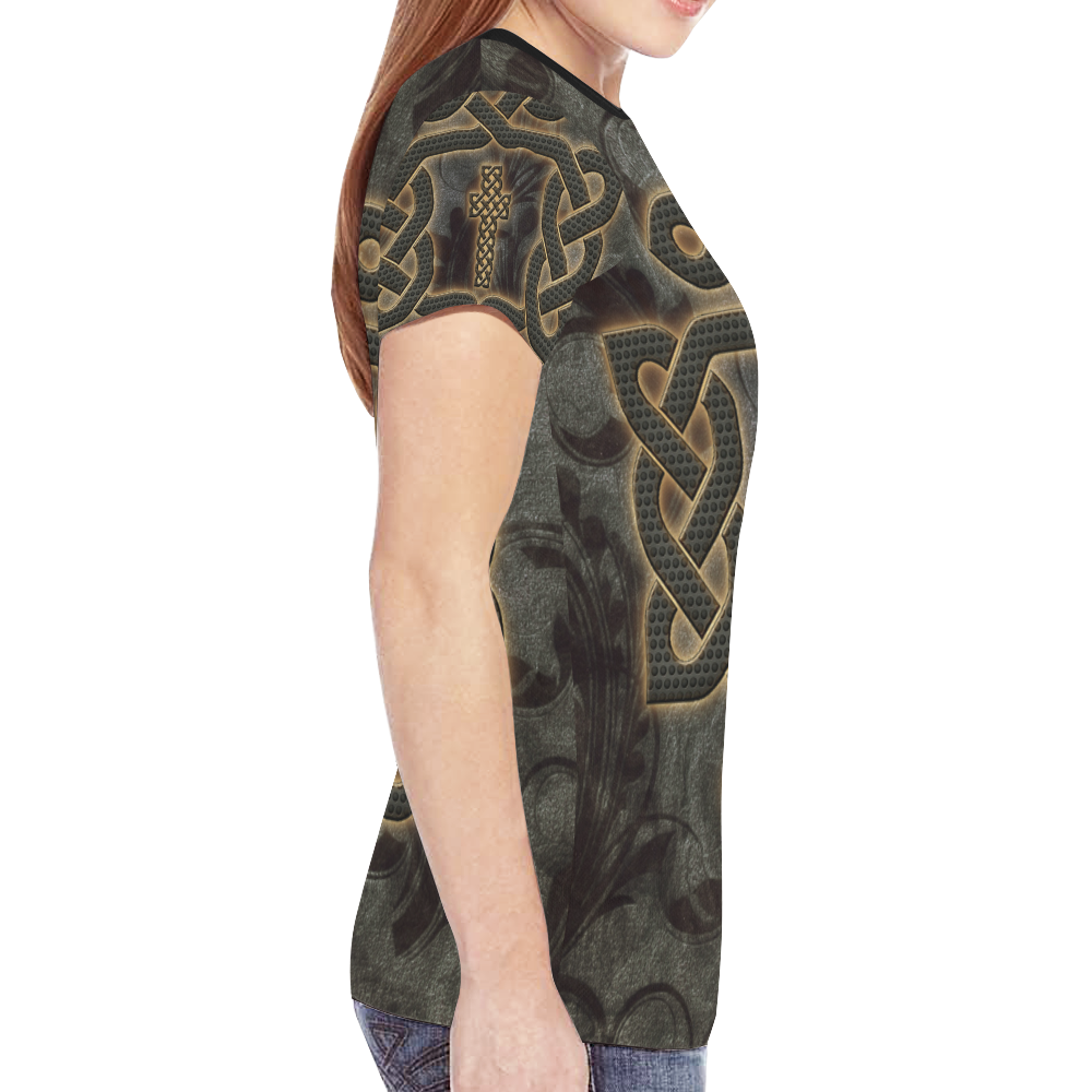 The celtic knot, rusty metal New All Over Print T-shirt for Women (Model T45)