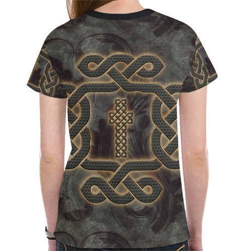The celtic knot, rusty metal New All Over Print T-shirt for Women (Model T45)