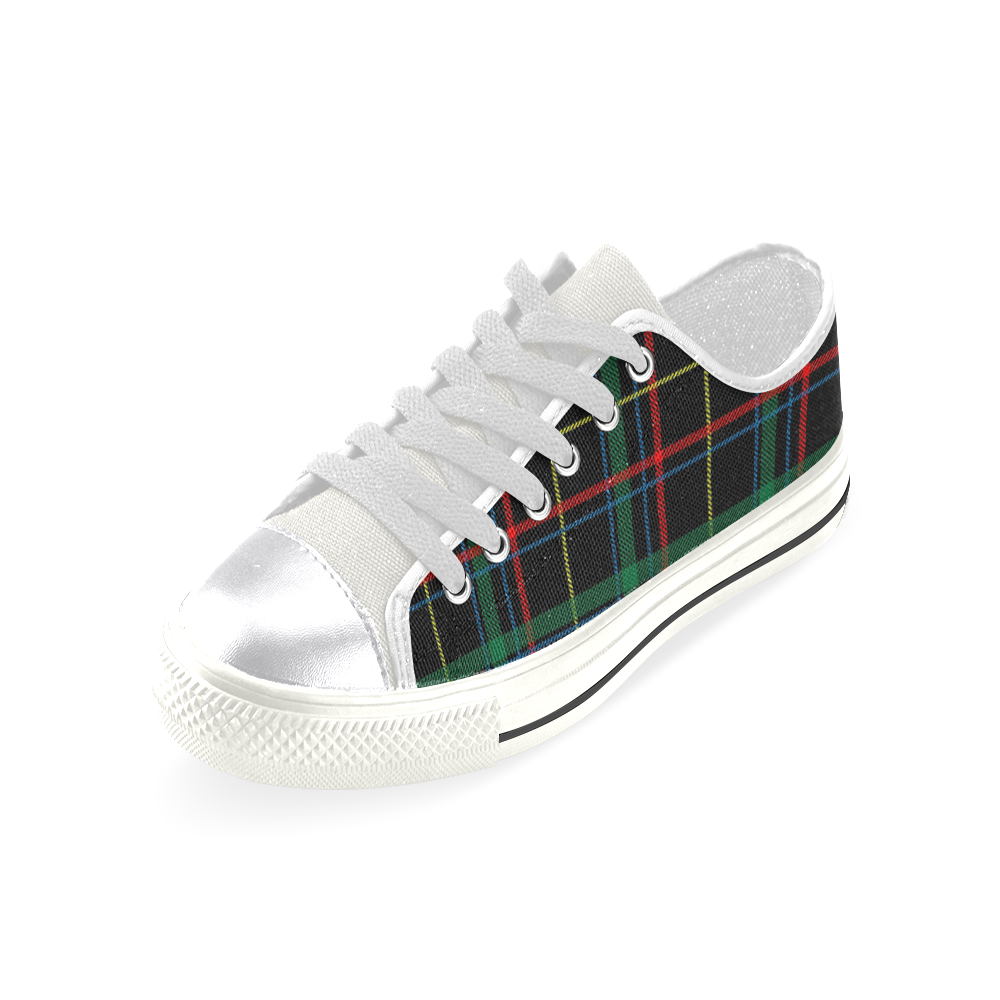 Black Red Green Plaid Canvas Women's Shoes/Large Size (Model 018)