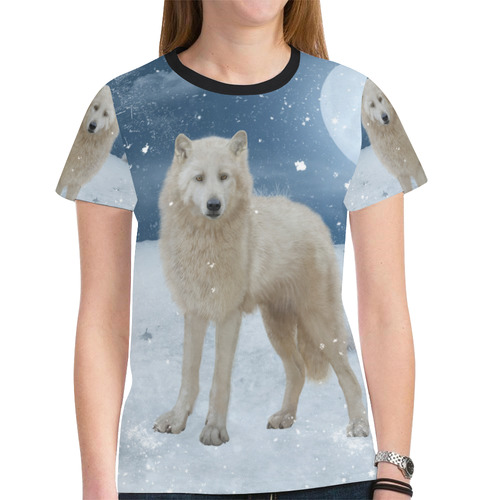 Awesome arctic wolf New All Over Print T-shirt for Women (Model T45)