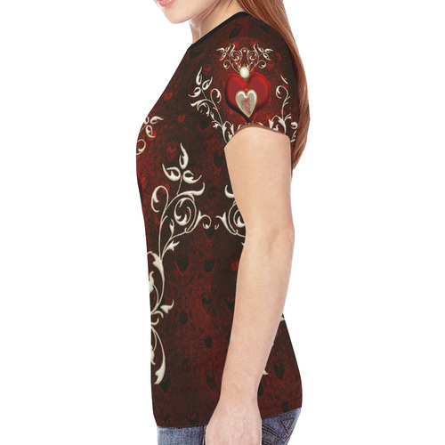 Valentine's day, wonderful hearts New All Over Print T-shirt for Women (Model T45)