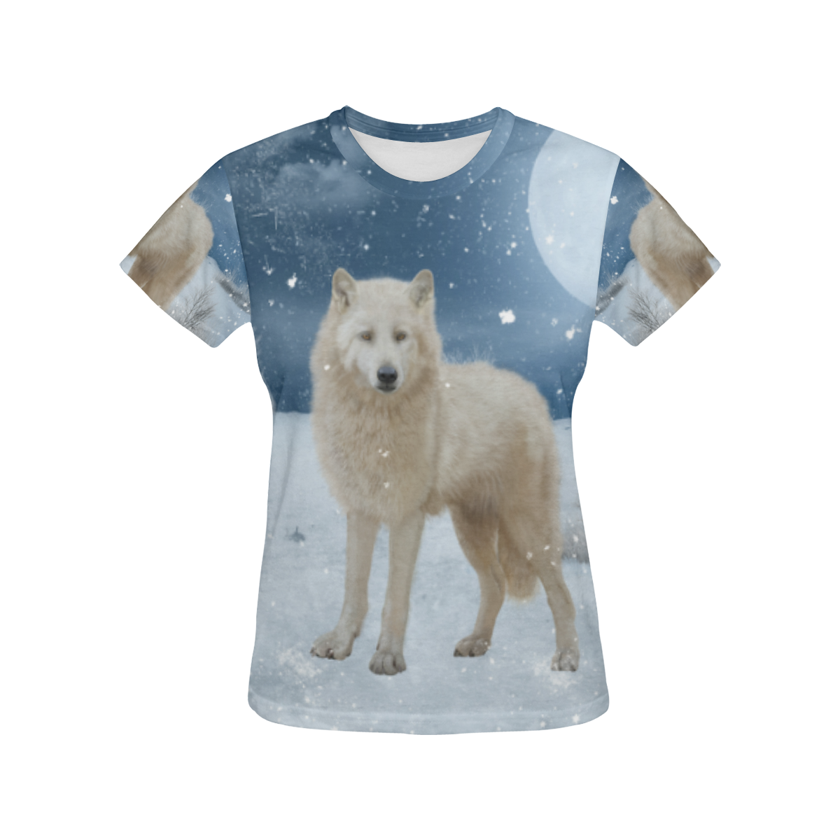 Awesome arctic wolf All Over Print T-Shirt for Women (USA Size) (Model T40)
