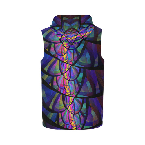 Stained Glass All Over Print Sleeveless Zip Up Hoodie for Men (Model H16)