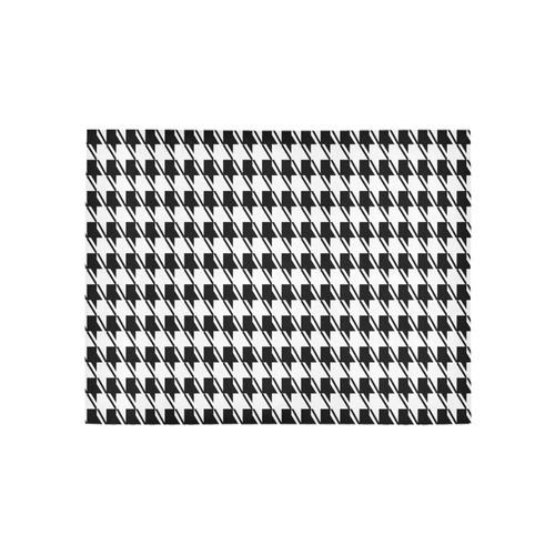 Black White Houndstooth Area Rug 5'3''x4'