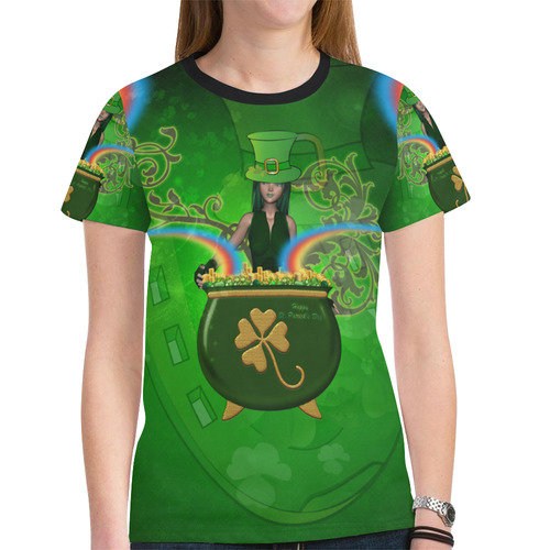 Happy St. Patrick's day New All Over Print T-shirt for Women (Model T45)