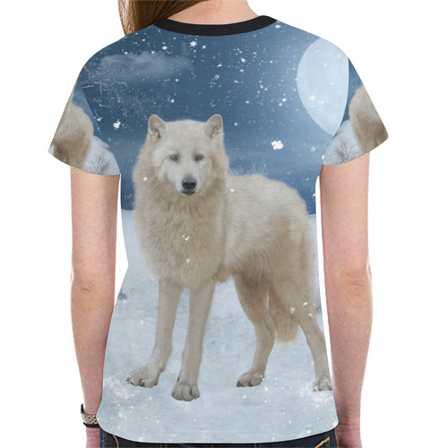 Awesome arctic wolf New All Over Print T-shirt for Women (Model T45)