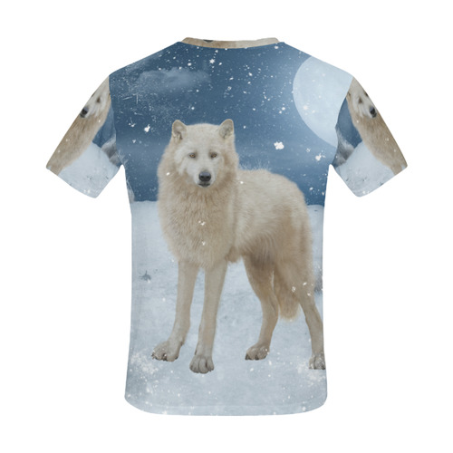 Awesome arctic wolf All Over Print T-Shirt for Men (USA Size) (Model T40)