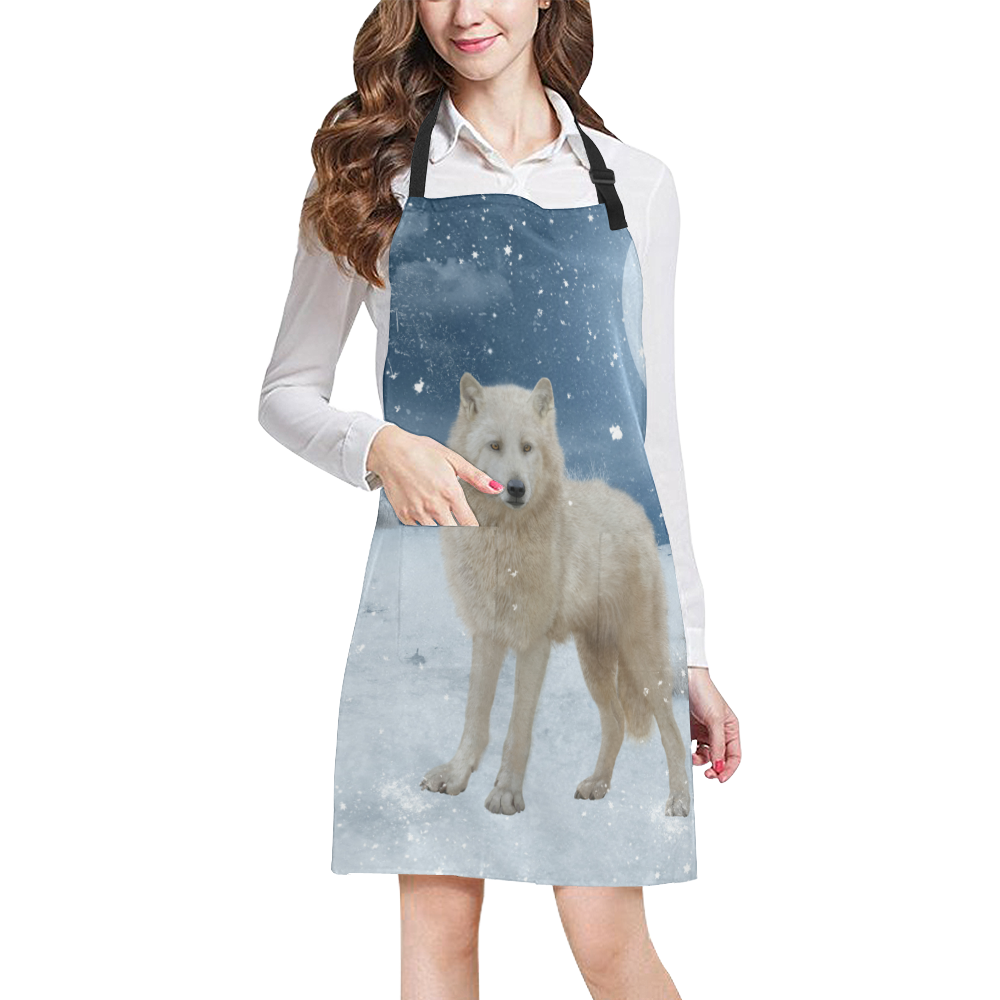 Awesome arctic wolf All Over Print Apron