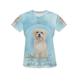 Cute havanese puppy All Over Print T-Shirt for Women (USA Size) (Model T40)