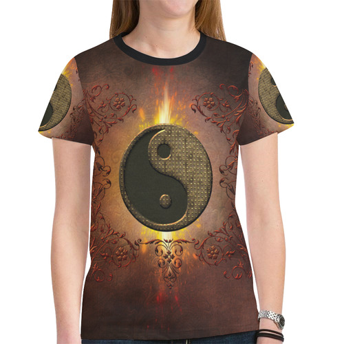 The sign ying and yang New All Over Print T-shirt for Women (Model T45)