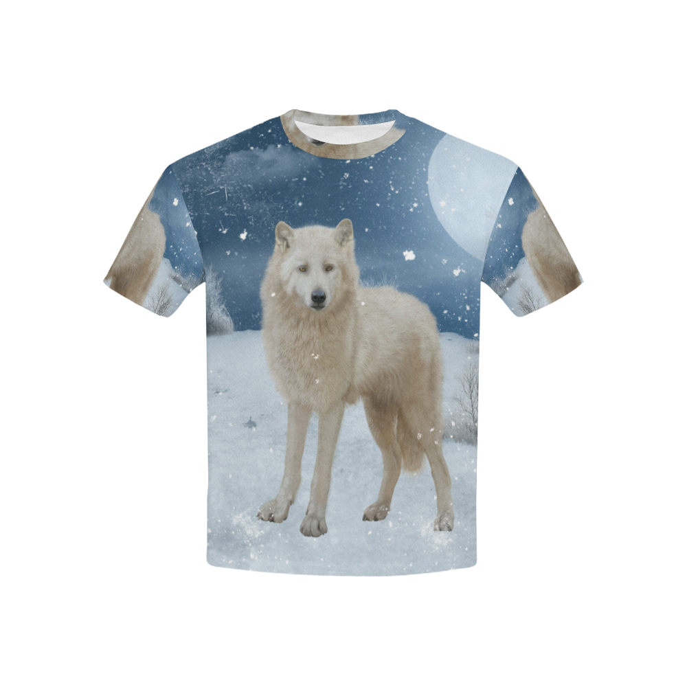 Awesome arctic wolf Kids' All Over Print T-shirt (USA Size) (Model T40)