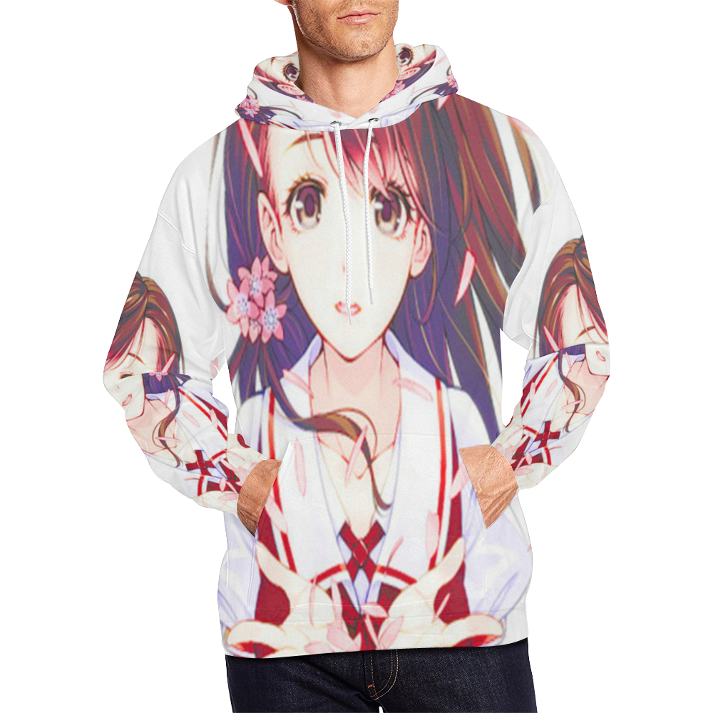 Anime Love All Over Print Hoodie for Men/Large Size (USA Size) (Model H13)