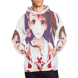 Anime Love All Over Print Hoodie for Men/Large Size (USA Size) (Model H13)