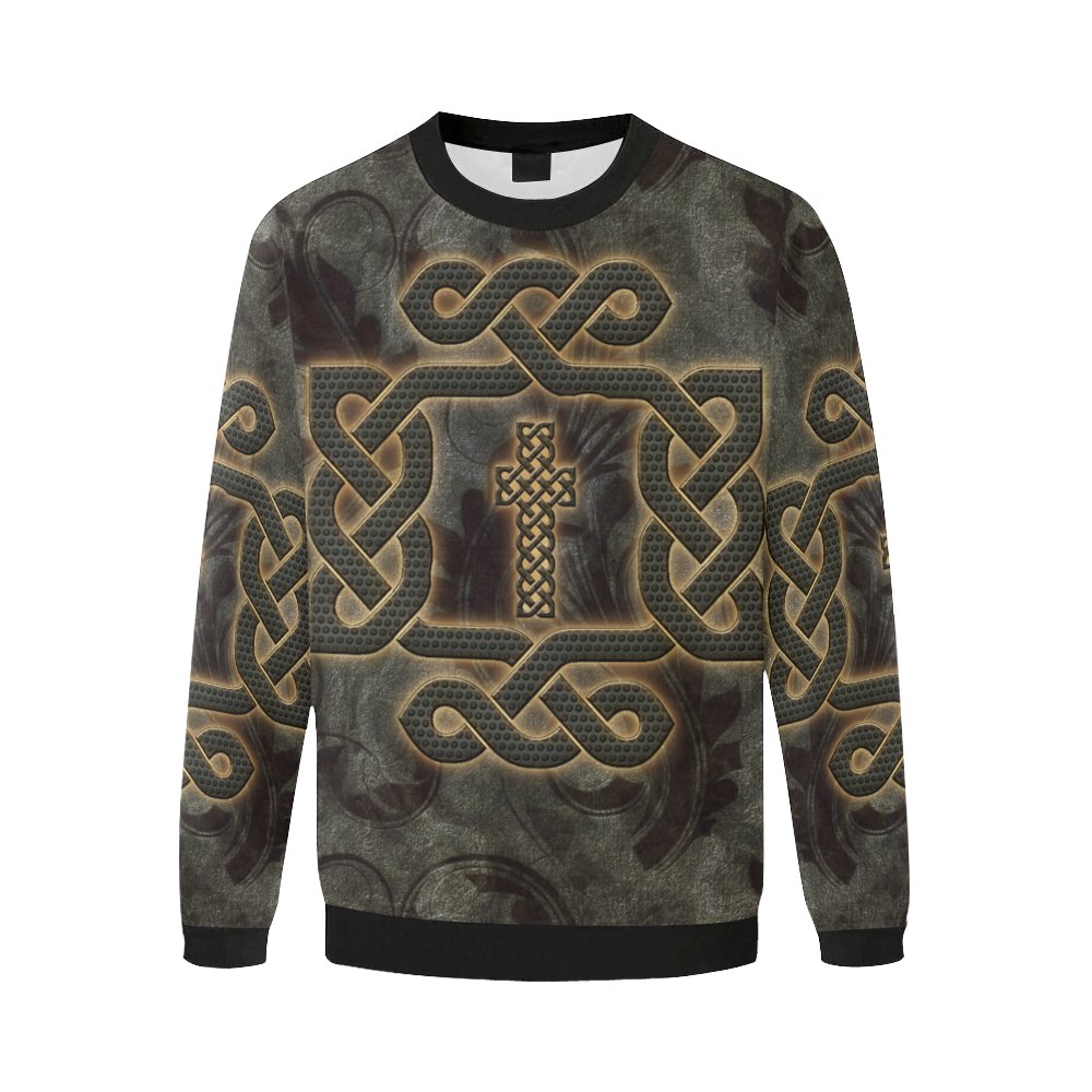 The celtic knot, rusty metal Men's Oversized Fleece Crew Sweatshirt/Large Size(Model H18)