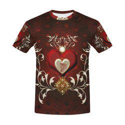 Valentine's day, wonderful hearts All Over Print T-Shirt for Men (USA Size) (Model T40)