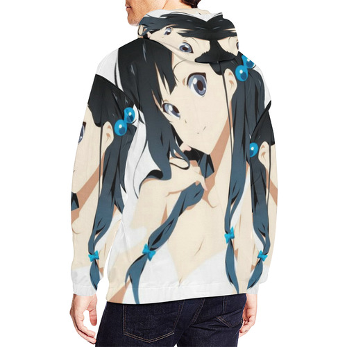 Anime Girl All Over Print Hoodie for Men/Large Size (USA Size) (Model H13)
