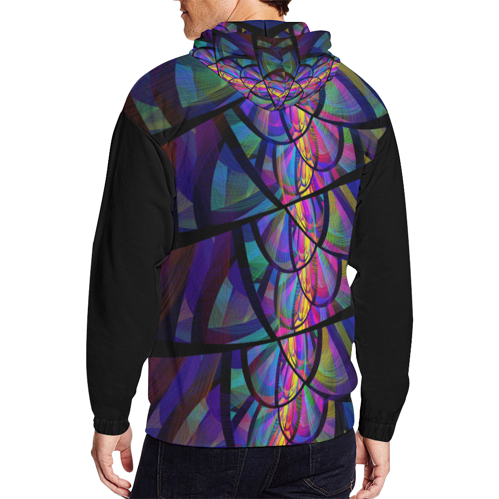 Stained Glass All Over Print Full Zip Hoodie for Men (Model H14)