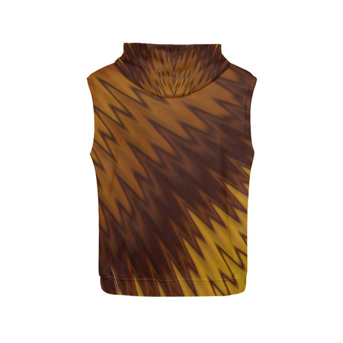 Yellow/Brown Diagonal Pattern All Over Print Sleeveless Hoodie for Men (Model H15)
