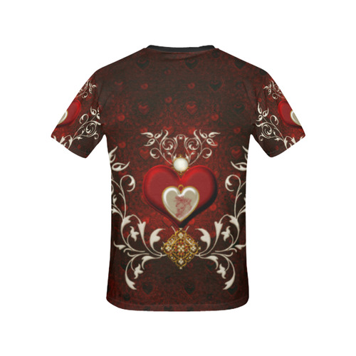 Valentine's day, wonderful hearts All Over Print T-shirt for Women/Large Size (USA Size) (Model T40)