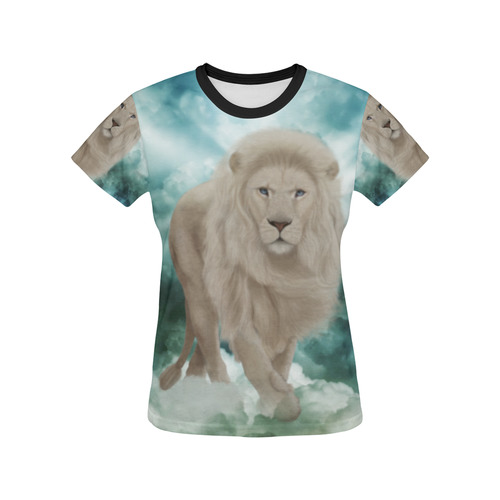 The white lion in the universe All Over Print T-shirt for Women/Large Size (USA Size) (Model T40)