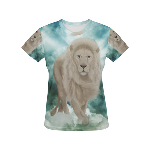 The white lion in the universe All Over Print T-Shirt for Women (USA Size) (Model T40)