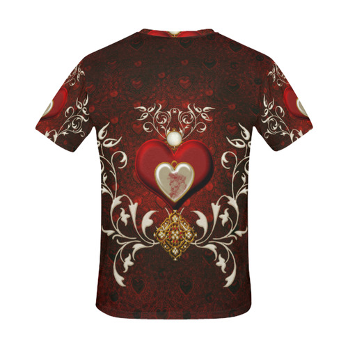 Valentine's day, wonderful hearts All Over Print T-Shirt for Men (USA Size) (Model T40)