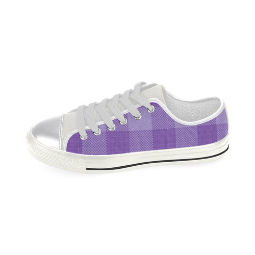 Ultraviolet Purple Plaid Women's Classic Canvas Shoes (Model 018)