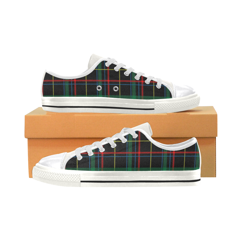 Black Red Green Plaid Women's Classic Canvas Shoes (Model 018)