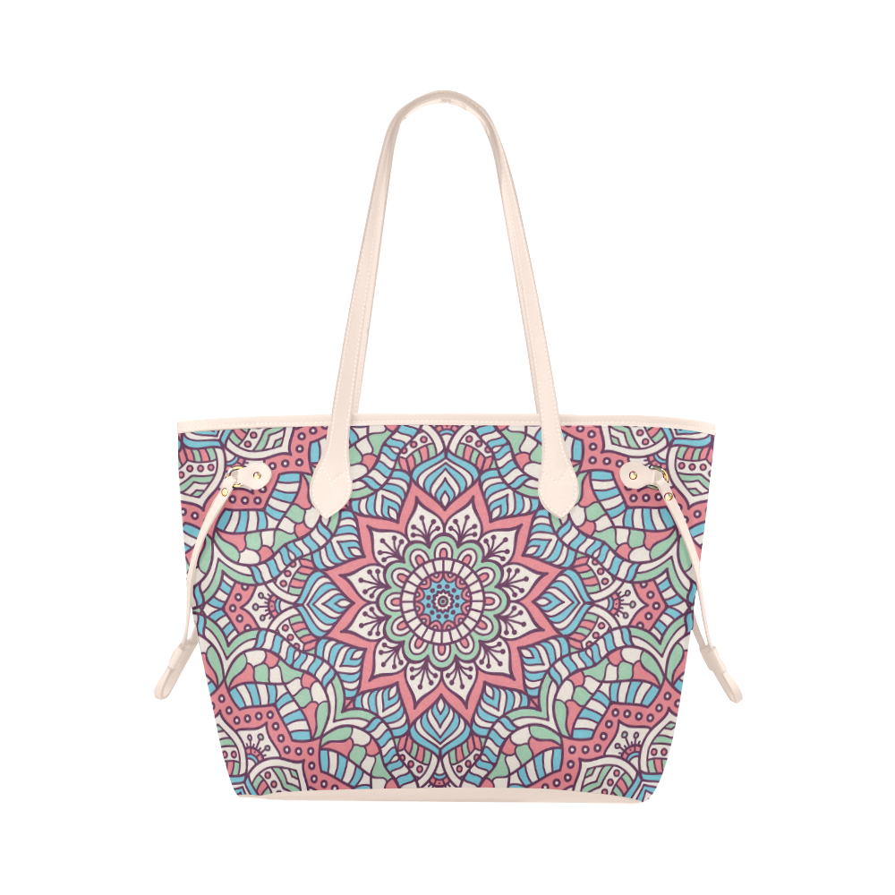 Colorful Indian Ornamental Mandala Clover Canvas Tote Bag (Model 1661)