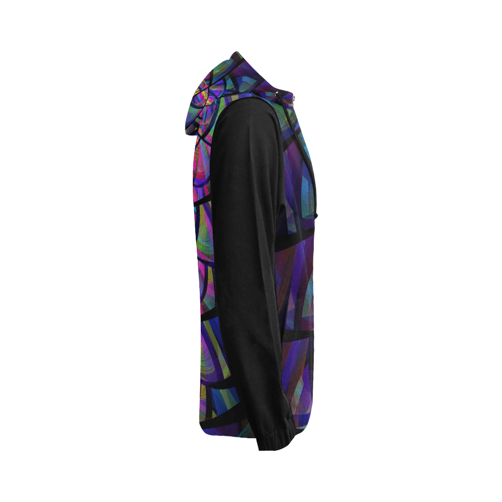 Stained Glass All Over Print Full Zip Hoodie for Women (Model H14)