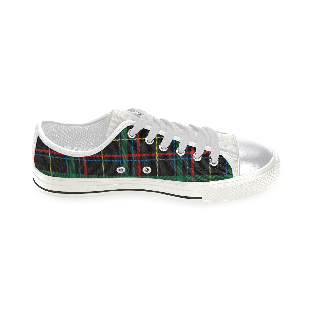 Black Red Green Plaid Canvas Women's Shoes/Large Size (Model 018)