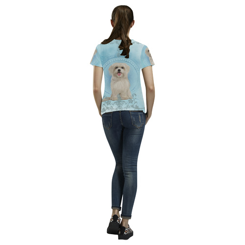 Cute havanese puppy All Over Print T-Shirt for Women (USA Size) (Model T40)