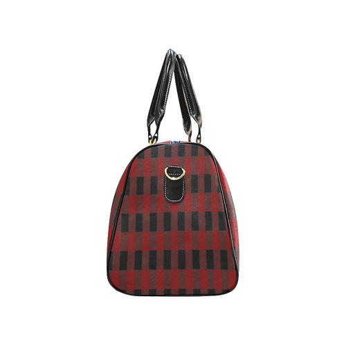 Red Black Plaid New Waterproof Travel Bag/Small (Model 1639)