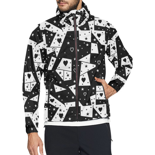 Black and White Popart by Nico Bielow Unisex All Over Print Windbreaker (Model H23)