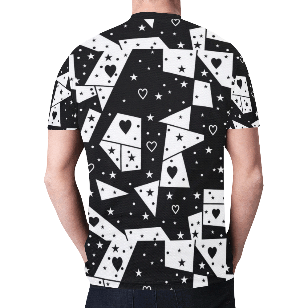 Black and White Popart by Nico Bielow New All Over Print T-shirt for Men (Model T45)
