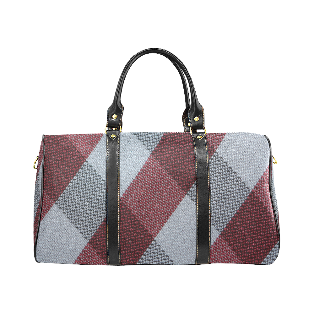 Red Grey Plaid New Waterproof Travel Bag/Small (Model 1639)