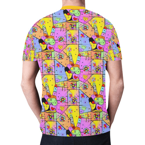 Peace Popart by Nico Bielow New All Over Print T-shirt for Men (Model T45)