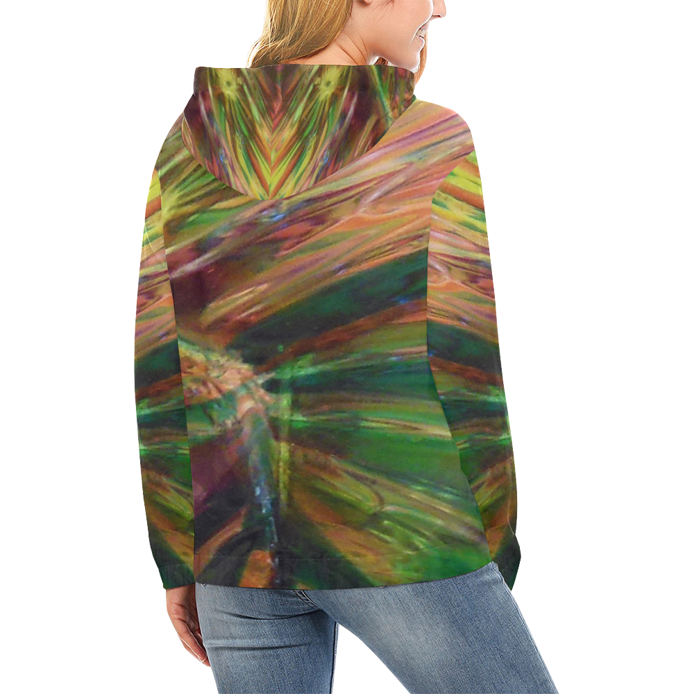 Abstract Colorful Glass All Over Print Hoodie for Women (USA Size) (Model H13)