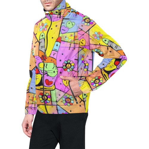 Peace Popart by Nico Bielow Unisex All Over Print Windbreaker (Model H23)