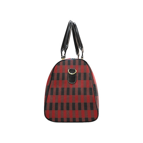 Red Black Plaid New Waterproof Travel Bag/Large (Model 1639)